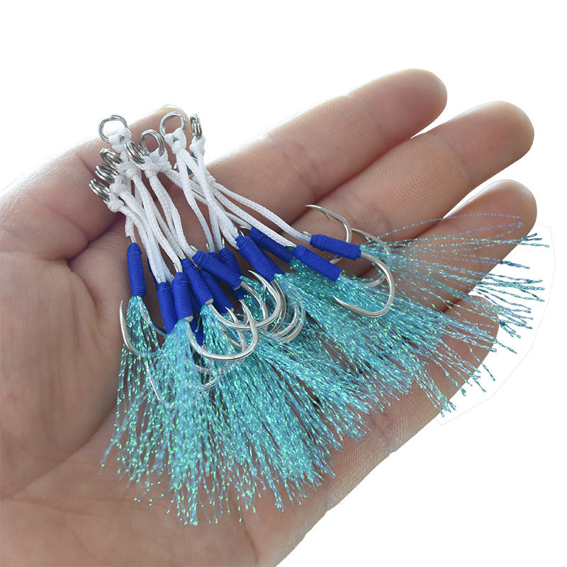 Assist Hook Tajam dan Kuat Kail Double Hook untuk Metal Jig 1 pack isi 5 Pasang HJ017