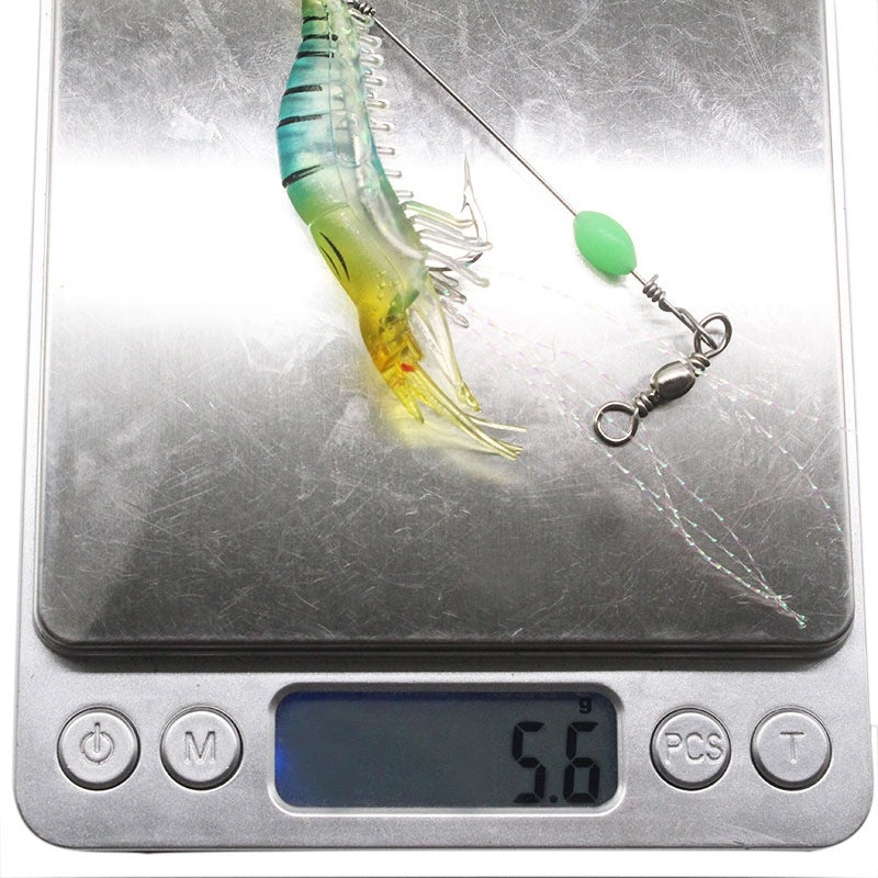Umpan soflure bentuk udang 6G bahan karet silicon lembut glow in the Dark (GID) LE138