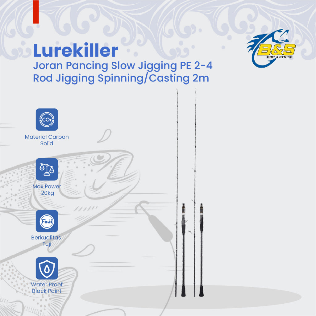 LUREKILLER Joran Pancing Slow Jigging 2M PE 2-4 Jig 100-300G rod jigging Spinning / Casting JP001