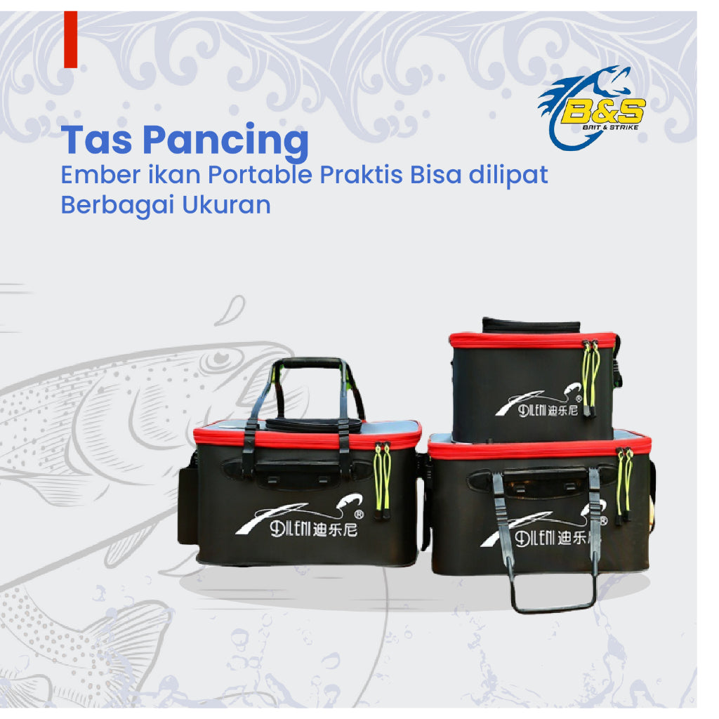 BEST QUALITY...TAS PANCING portable / Ember ikan portable praktis bisa di lipat berbagai ukuran TM058
