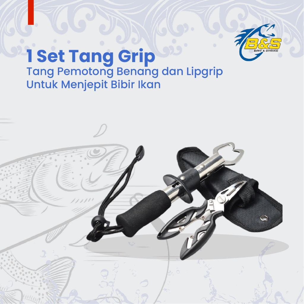 1set Tang Grip dan Lipgrip MURAH Tang pemotong benang dan Lipgrip untuk menjepit bibir ikan TP165