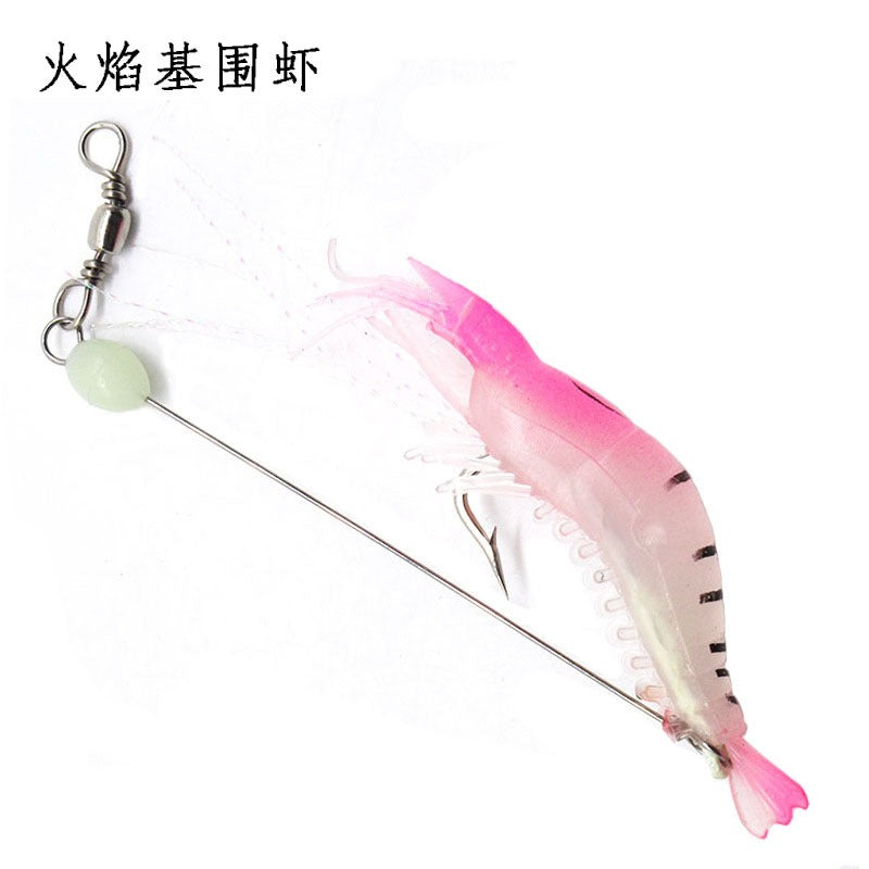 Umpan soflure bentuk udang 6G bahan karet silicon lembut glow in the Dark (GID) LE138