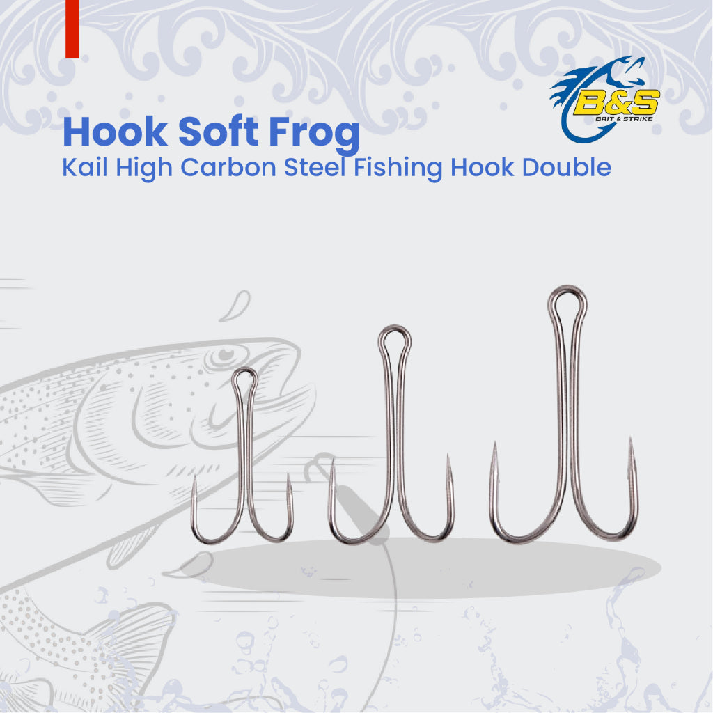 50PCS double hook soft frog bahan High Carbon steel TAJAM dan KUAT KUP169