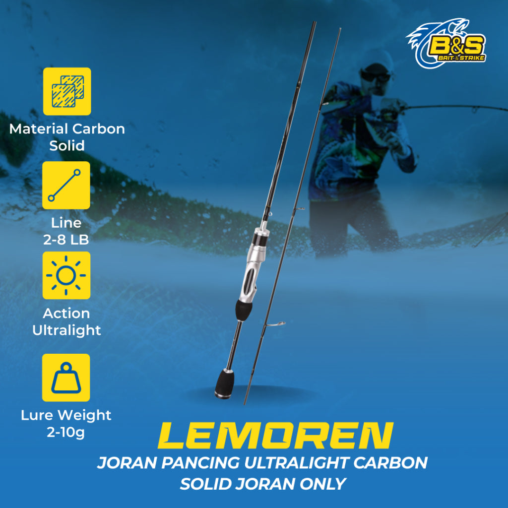 LEMOREN Joran Pancing Ultralight 2-8lb 1.37m/1.68m/1.8m/1.98m Joran karbon solid Joran JP035