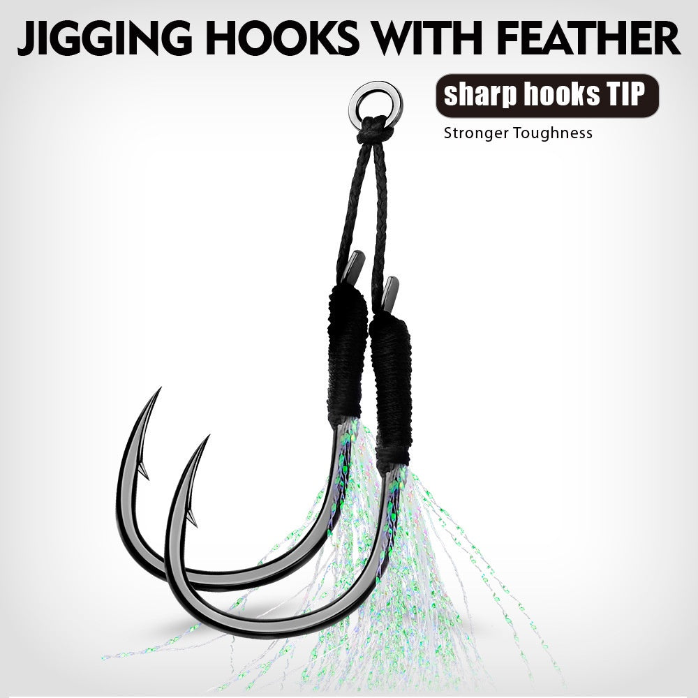PROBEROS double hook tajam & kuat 1pack isi 5 pasang hook metal jig HJ052