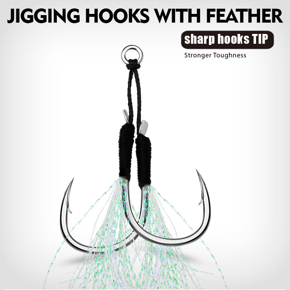 PROBEROS double hook tajam & kuat 1pack isi 5 pasang hook metal jig HJ052