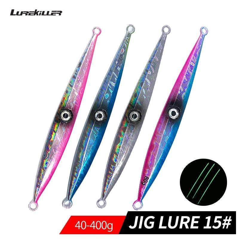 LureKiller Umpan Pancing Metal Jig 40g-400g Superbait Bercahaya MJ034