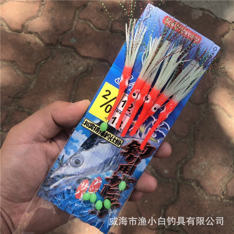 LureKiller Kail Umpan Pancing Luminous Hook Sabiki Kotrekan KU002