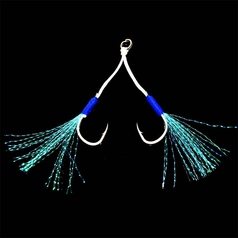 Assist Hook Tajam dan Kuat Kail Double Hook untuk Metal Jig 1 pack isi 5 Pasang HJ017
