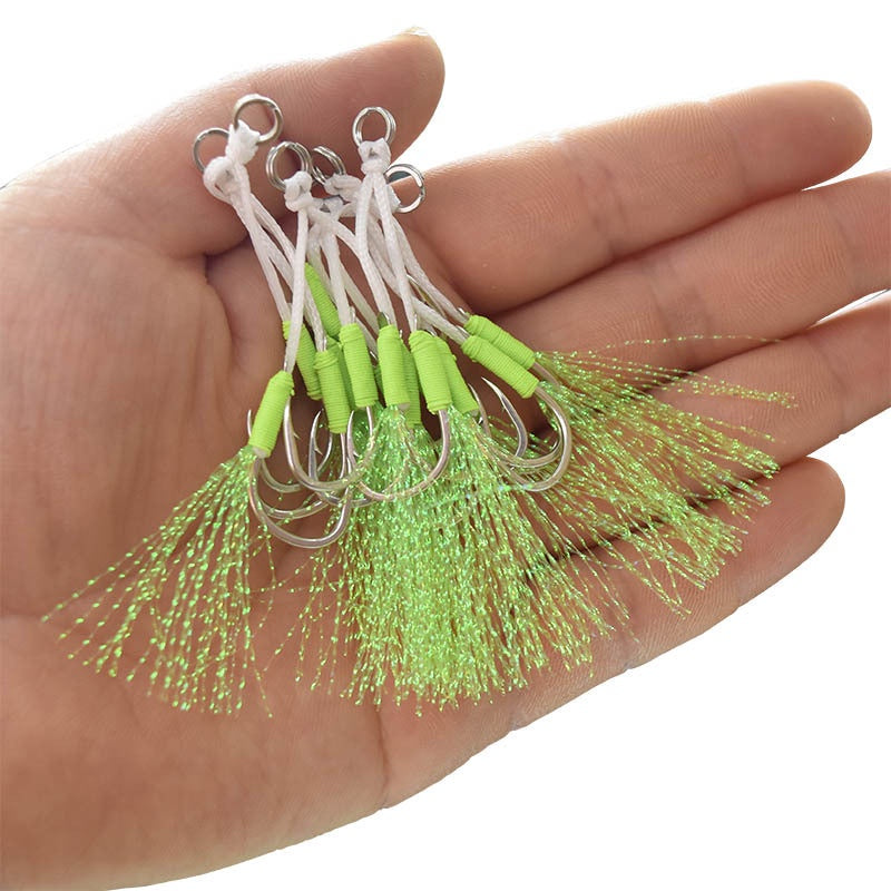 Assist Hook Tajam dan Kuat Kail Double Hook untuk Metal Jig 1 pack isi 5 Pasang HJ017