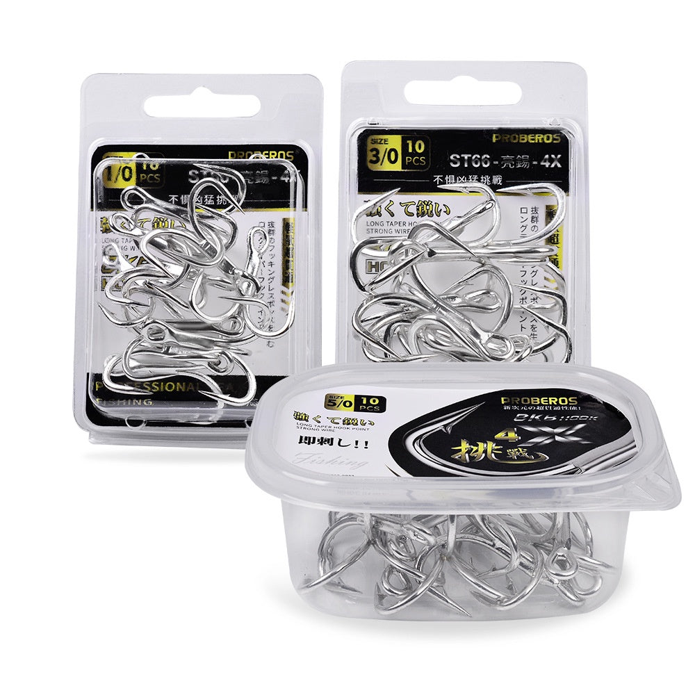 PROBEROS 10PCS Kail treble hook 4X Kail Pancing Bahan Carbon Steel KUP158