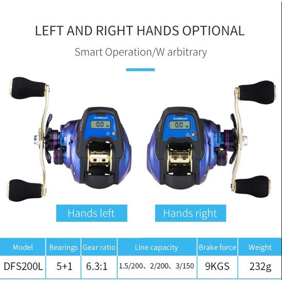 Lurekiller Reel Pancing Digital Pro Casting Max Drag 9KG Rasio 6.3:1 Rocker Ganda 5+1 BB RP013