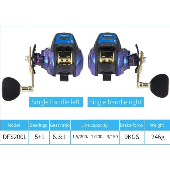 Lurekiller Reel Pancing Digital Pro Casting Max Drag 9KG Rasio 6.3:1 Rocker Ganda 5+1 BB RP013