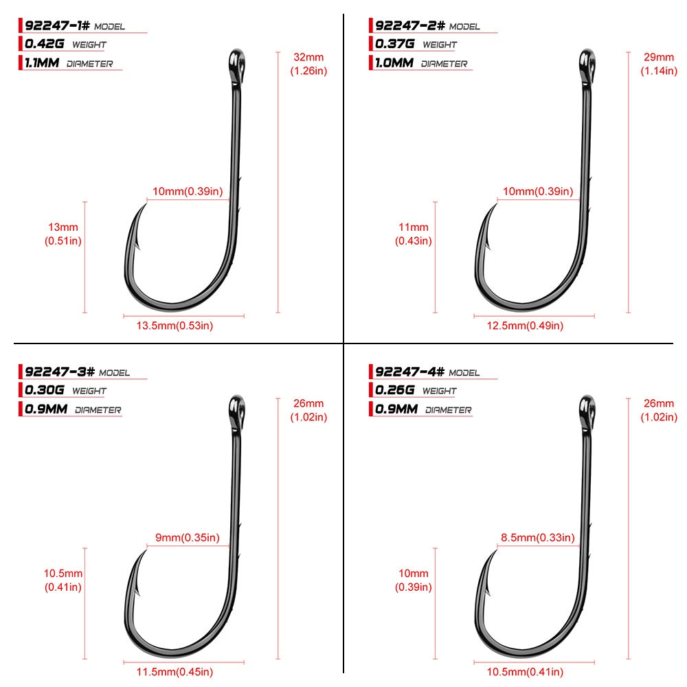 100pcs Kail Pancing tajam & kuat bahan baja karbon tinggi untuk mancing di laut & air tawar KUP140