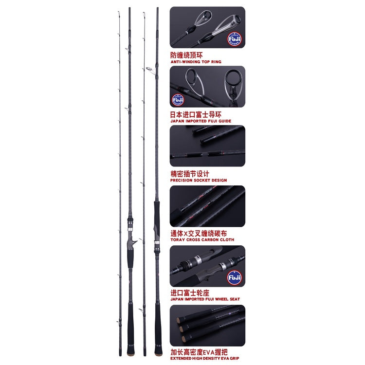 LureKiller Joran Pancing X-RIDE Sea bass 2.4m/2.7m/2.9m PE 1.5-3 Jig WT 15-50g Joran pancing fuji shorejigging JP018