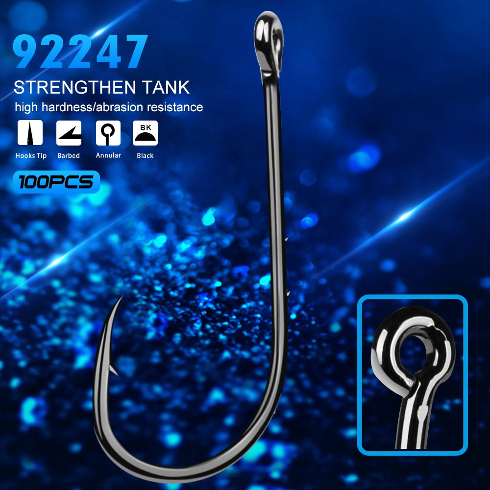 100pcs Kail Pancing tajam & kuat bahan baja karbon tinggi untuk mancing di laut & air tawar KUP140