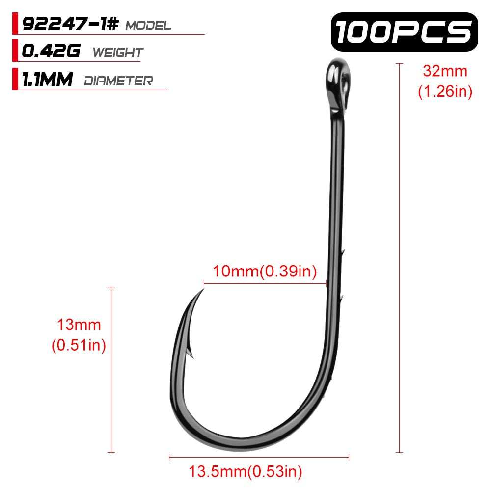 100pcs Kail Pancing tajam & kuat bahan baja karbon tinggi untuk mancing di laut & air tawar KUP140