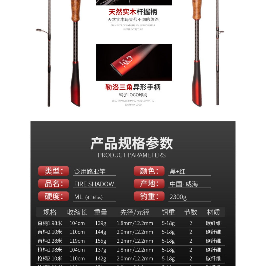 Joran Pancing Lemoren Fire Shadow 4-16lbs 1.98M/2.1M/2.28M joran pancing blank karbon Xwrap JP009