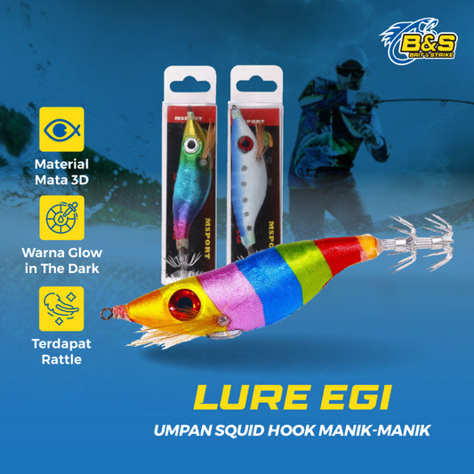 Umpan pancing Lure Egi Manik-manik 9g/10cm umpan squid hook bentuk Udang kail GID LE070