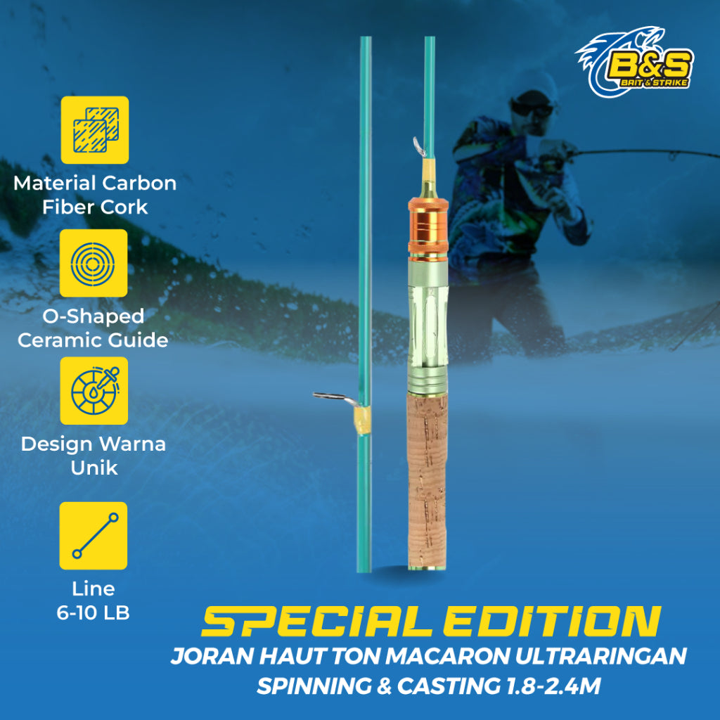 TERBARU Spesial Edition Joran pancing HAUT TON 1.5m/1.6m/1.8m/1.9m Joran UL type spinning casting bahan Karbon JP021