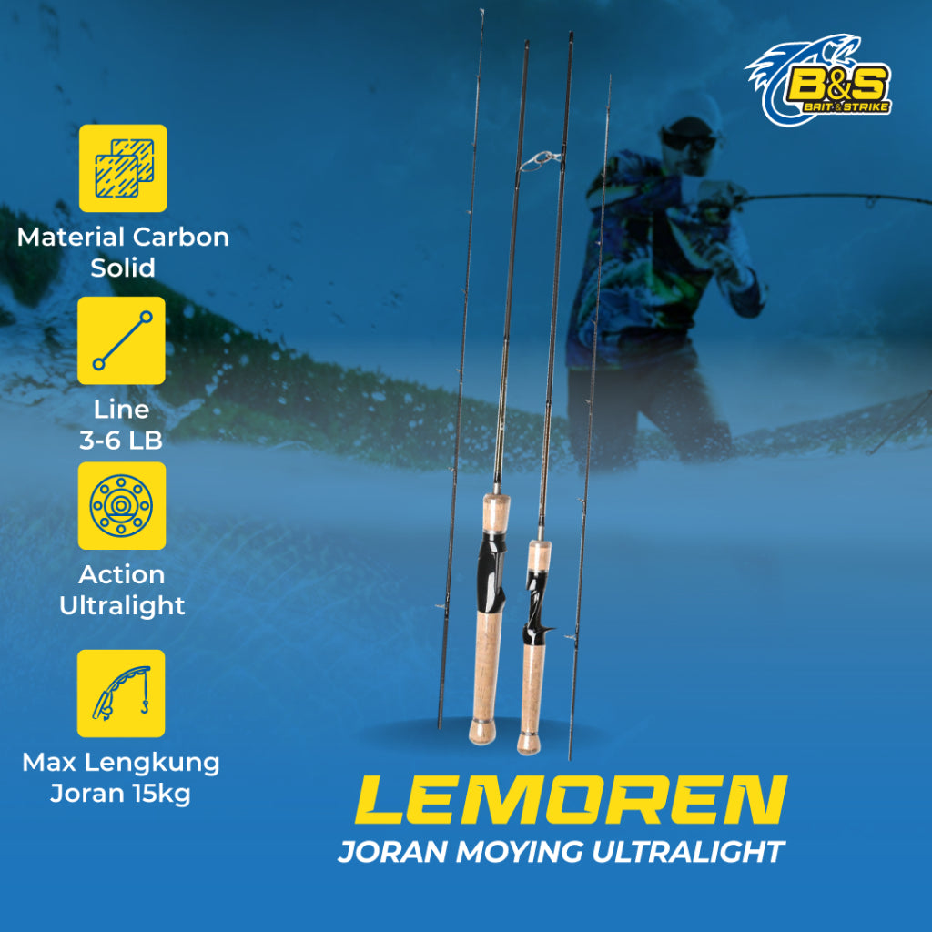 LEMOREN Joran Casting UltraLight MOYING Full Packet Joran UltraLight Carbon Solid Jigging Rod Spinning dan BaitCasting JP014