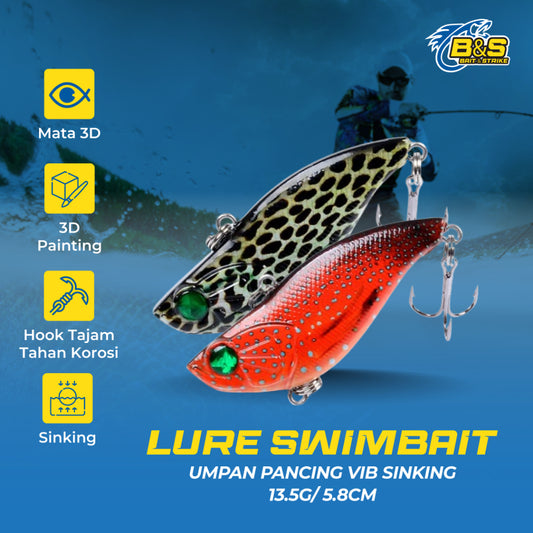 Umpan Pancing VIB sinking 13.5g/5.8cm lure swimbait vibration MN095