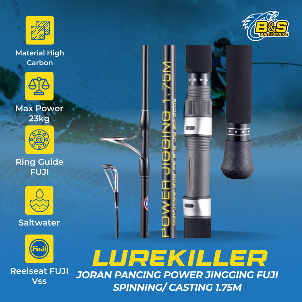 Lurekiller Joran Pancing POWER JIGGING 1.75M FUJI PE 2-5 Jig 80-200G Spinning/Casting JP004