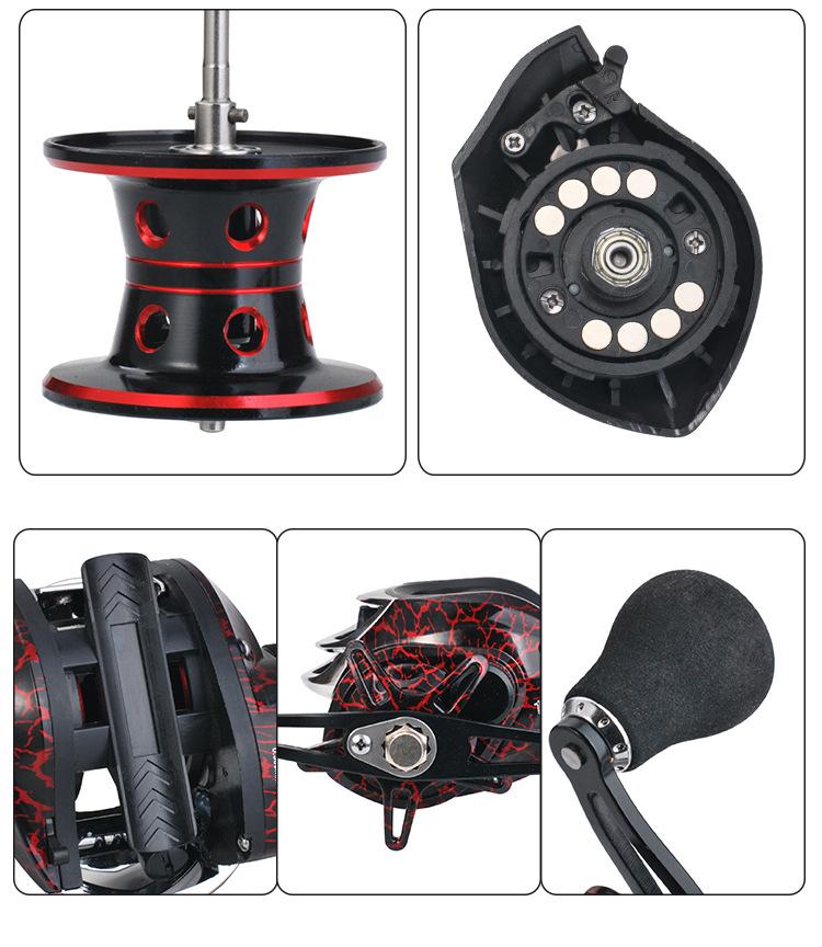 LIZARD Reel Baitcasting dengan Magnetic Brake System, Gear Rasio 7.2:1, 18+1BB, Spool Aluminium, Max Drag 10kg - Model RP061