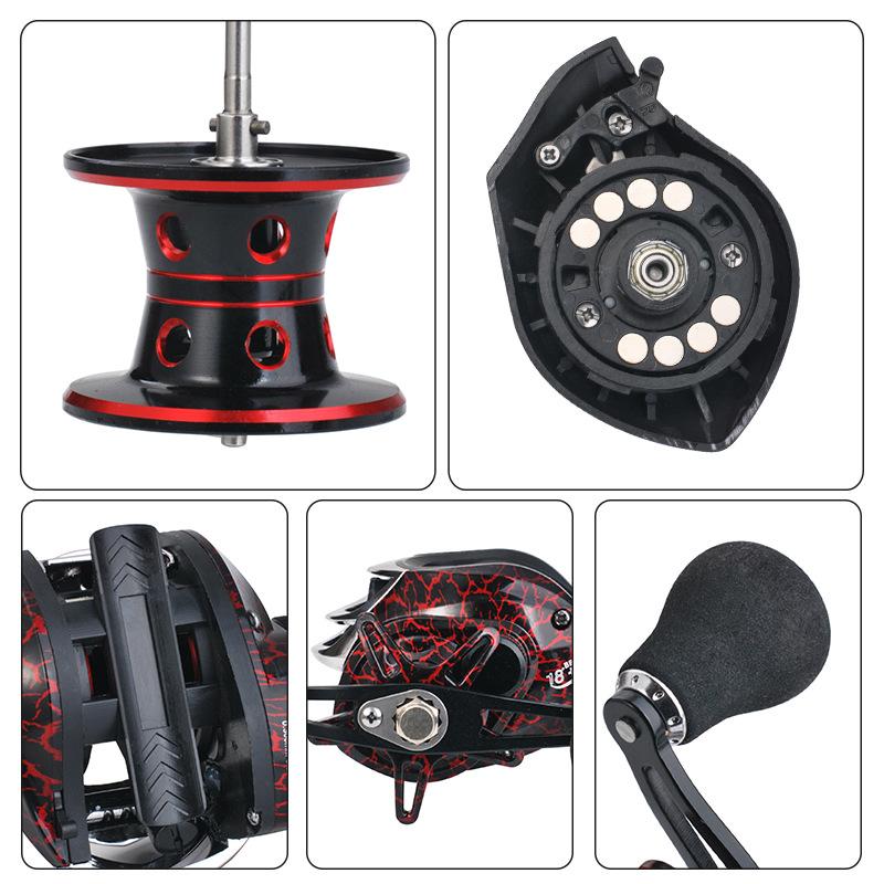 LIZARD Reel Baitcasting dengan Magnetic Brake System, Gear Rasio 7.2:1, 18+1BB, Spool Aluminium, Max Drag 10kg - Model RP061