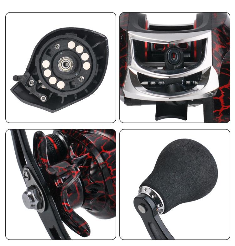 LIZARD Reel Baitcasting dengan Magnetic Brake System, Gear Rasio 7.2:1, 18+1BB, Spool Aluminium, Max Drag 10kg - Model RP061