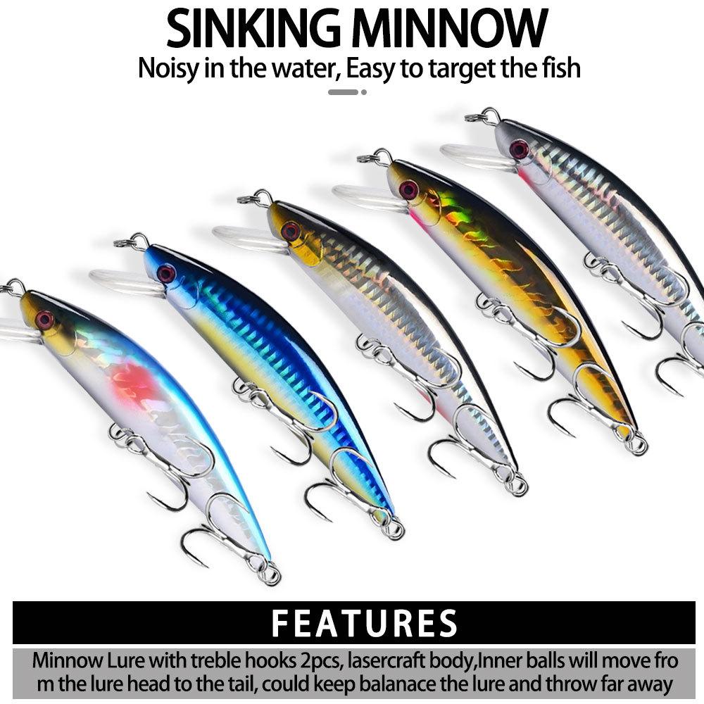 Umpan Pancing Minow 41g 13cm - Lure Casting Tipe Sinking dengan Aksi Stabil MN307