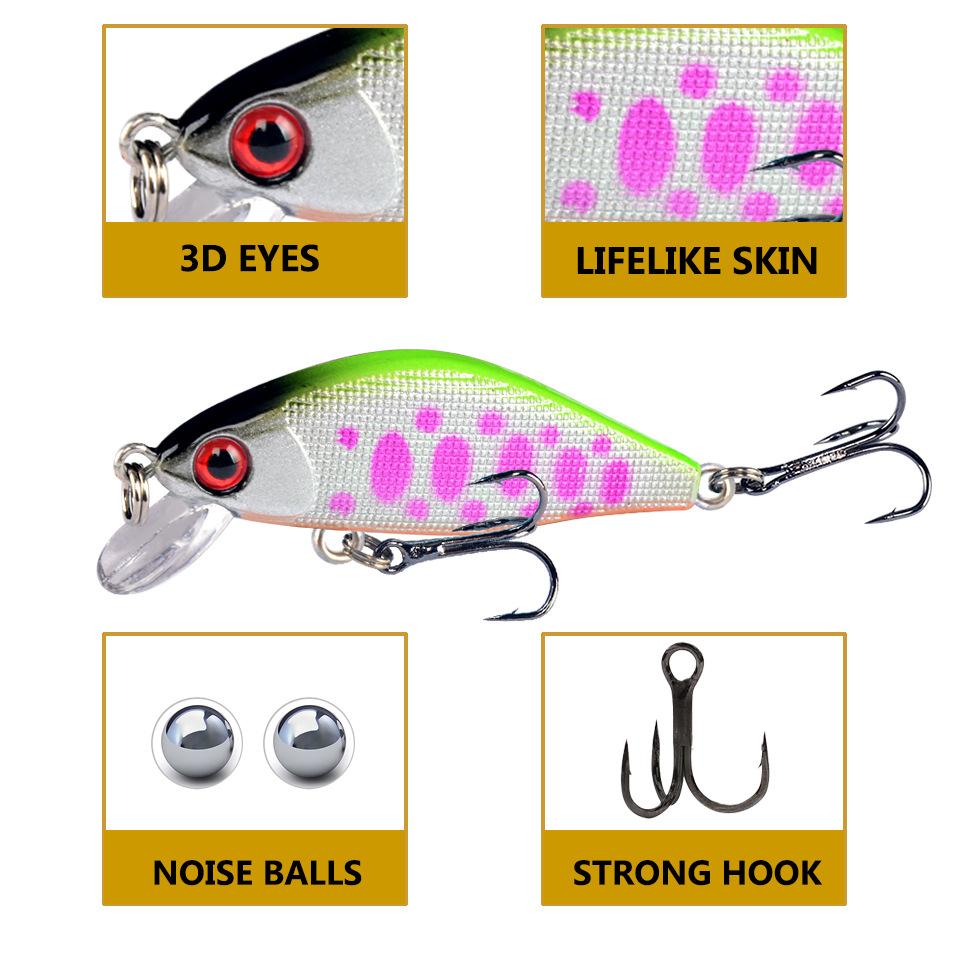 Umpan Pancing Minnow 4.3g 5cm - Lure Casting Tipe Sinking dengan Aksi Stabil MN306