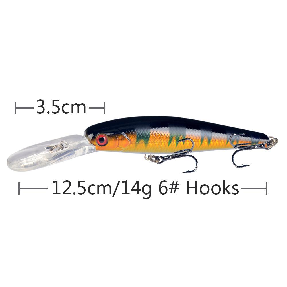 Umpan Pancing Minnow Lidah Panjang 14g 12.5cm - Lure Casting Aksi Stabil dengan Hook Super Strong MN308