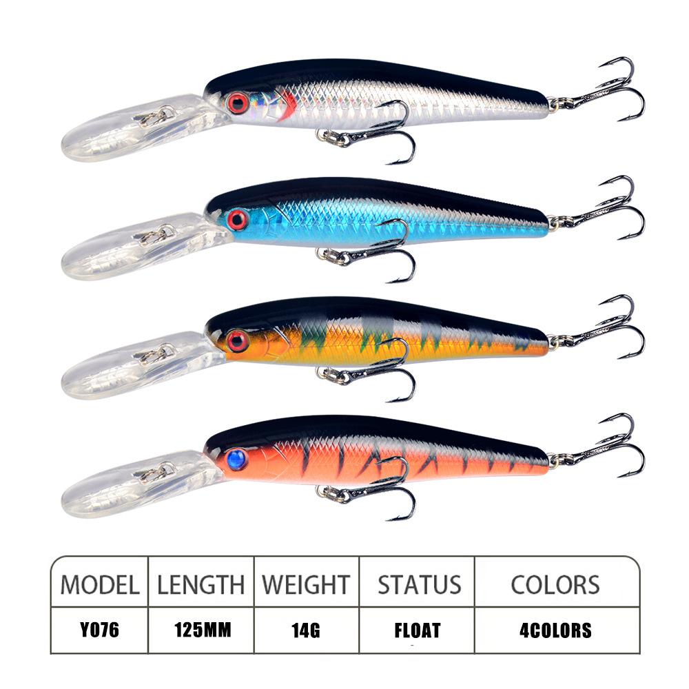 Umpan Pancing Minnow Lidah Panjang 14g 12.5cm - Lure Casting Aksi Stabil dengan Hook Super Strong MN308