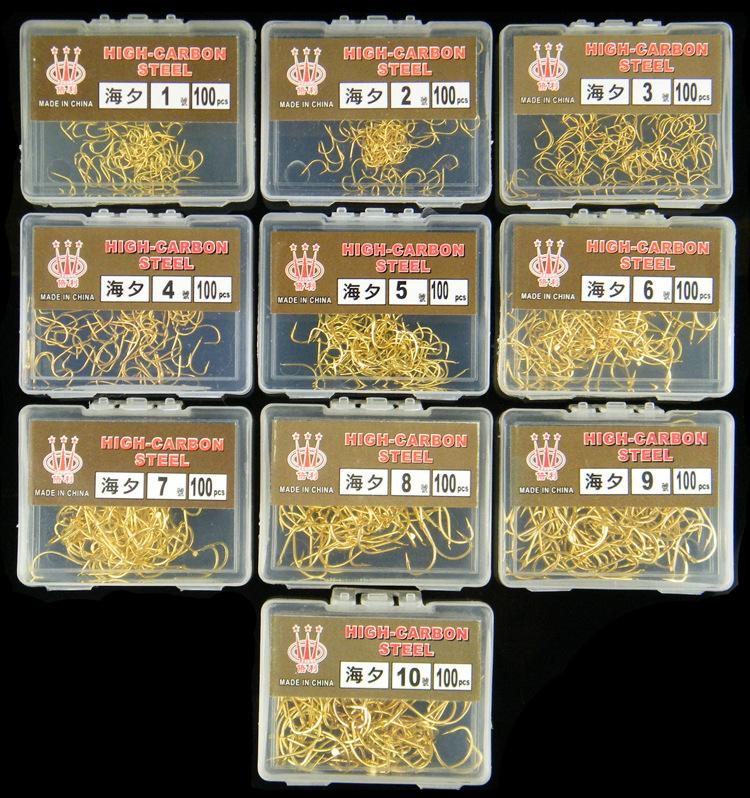 100pcs Kail pancing warna emas bahan karbon steel kualitas tinggi kuat tajam dan tahan korosi KUP034