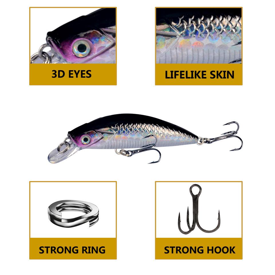 Umpan Pancing Minnow 6g 6cm - Lure Casting Tipe Sinking dengan Aksi Stabil MN309