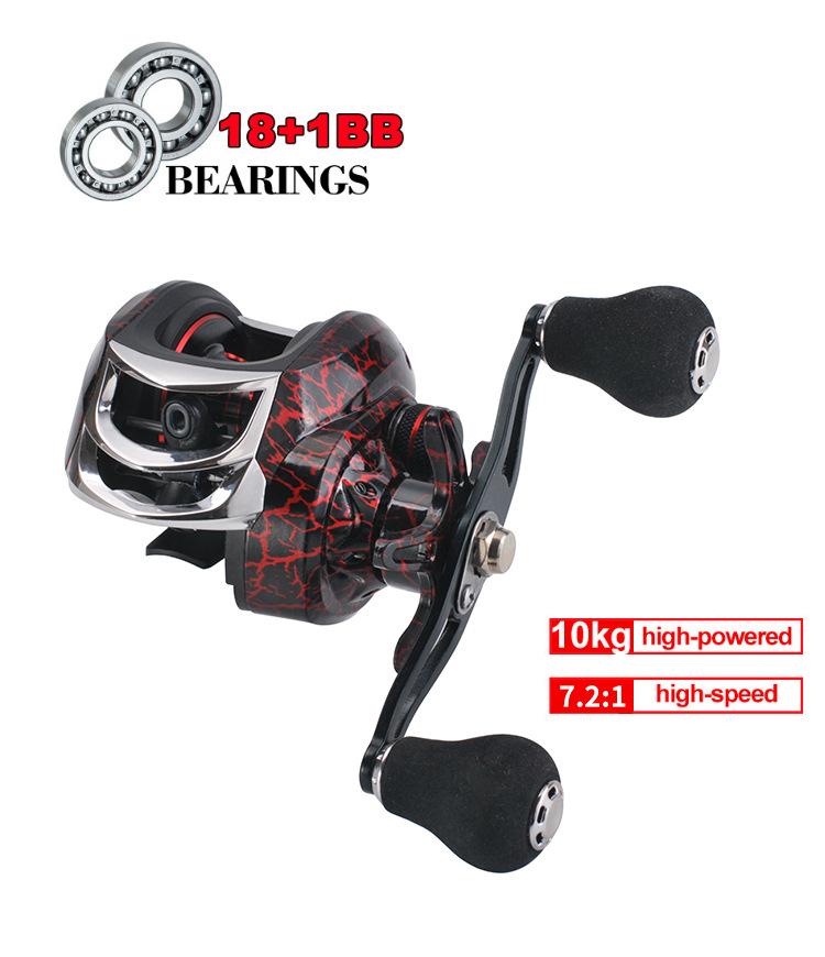 LIZARD Reel Baitcasting dengan Magnetic Brake System, Gear Rasio 7.2:1, 18+1BB, Spool Aluminium, Max Drag 10kg - Model RP061