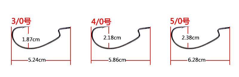 10pcs worm hook BKK berbagai pilihan ukuran kail softlure kualitas tajam tahan korosi KUP040