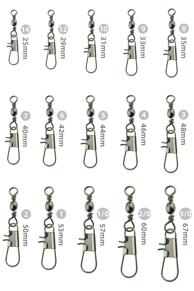 100PCS dan 200PCS SNAP SWIVEL berbagai ukuran bahan stainless steel tahan korosi dan kuat SNAPSWIVEL02