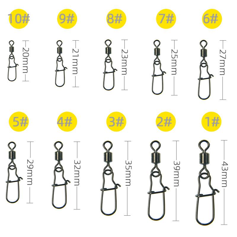 100PCS dan 200pcs SNAP SWIVEL berbagai ukuran bahan stainless steel tahan korosi SNAPSWIVEL01