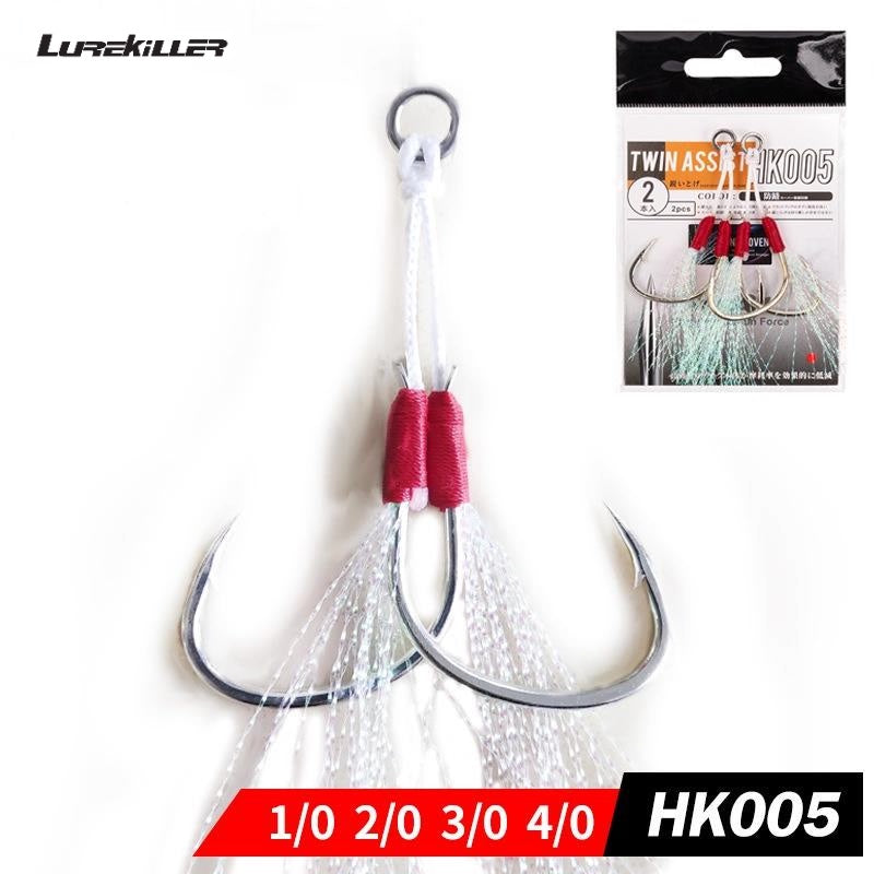Lurekiller double Hook tajam & kuat untuk metal jig 1pack isi 2 pasang HJ032