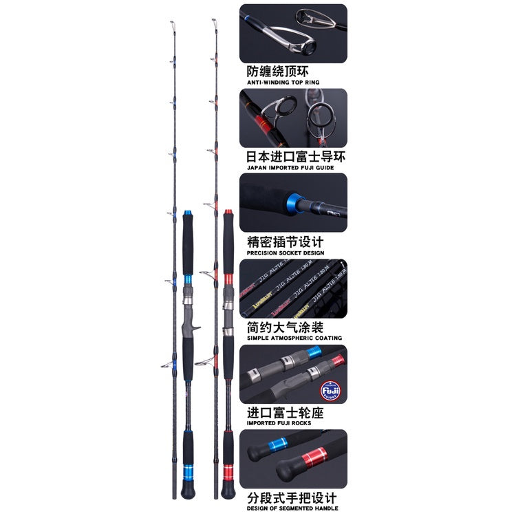 Lurekiller Joran Jigging full Fuji 1.8m PE 4-8 Jig 150-350g Spinning Casting lurekiller Jig Aljte Max Power 25kg JP022