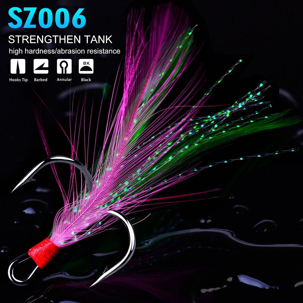 PROBEROS treble hook no.2#/4#/6#/10# kail pancing hook berbulu KUP123