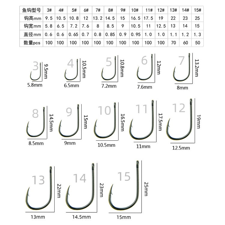50-100Pcs Kail Pancing Tajam Bahan Carbon Steel Kuat Untuk Air Tawar / Laut KUP154