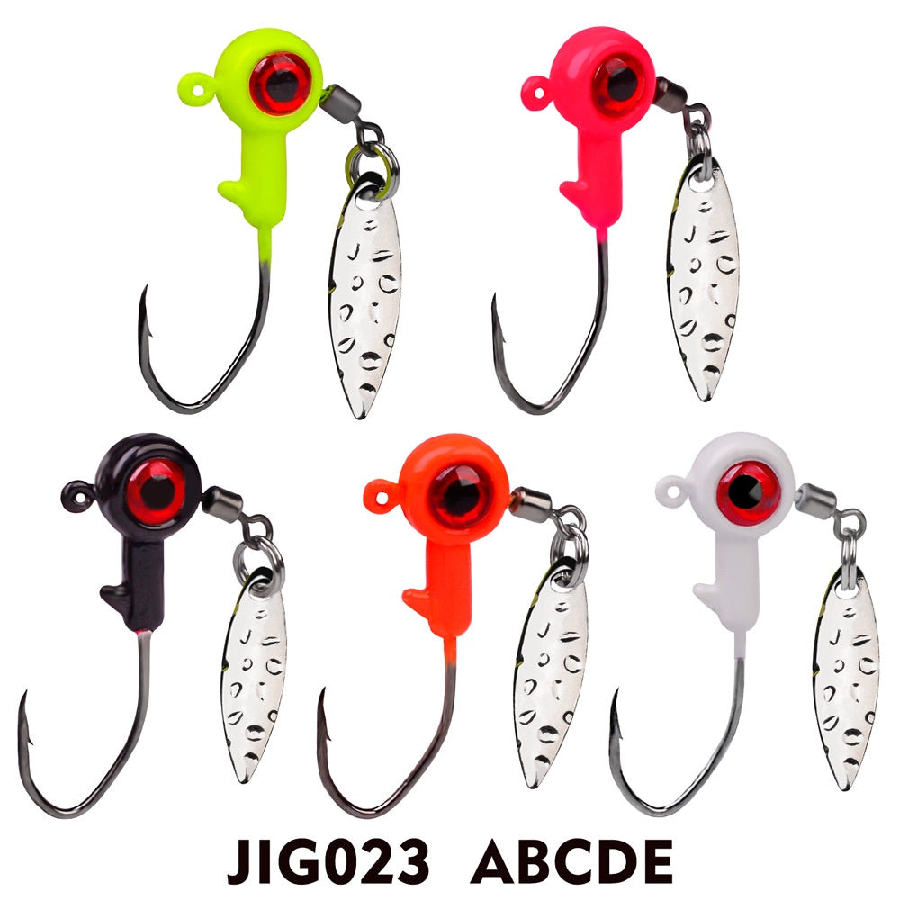 PROBEROS jighead 5pcs/pack 1.6g/3g JIGHEAD dengan Spinner KUP163