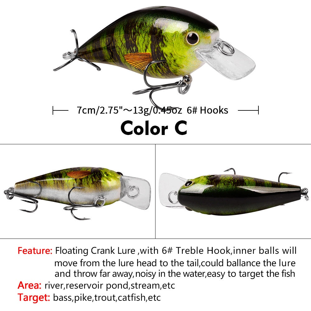 PROBEROS lure minnow Crankbait Floating 13g/7cm umpan pancing Casting MN133