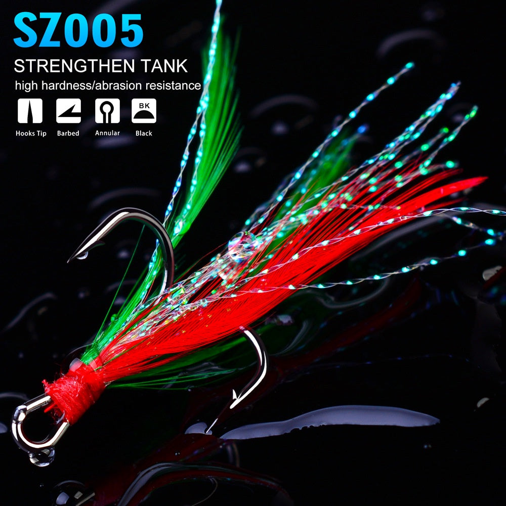 PROBEROS treble hook no.2#/4#/6#/10# kail pancing hook berbulu KUP123