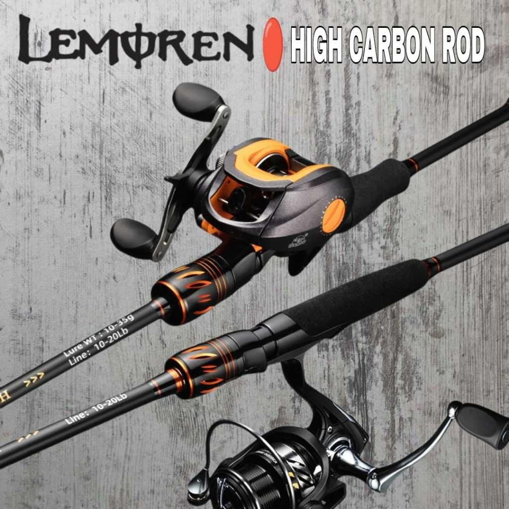 Joran pancing Lemoren 10-20LB bahan karbon kuat ring guide SIC JP056
